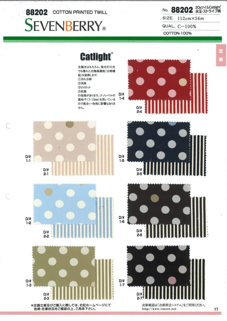 Polka Dot Cotton Twill sevenberry swatch card 88202