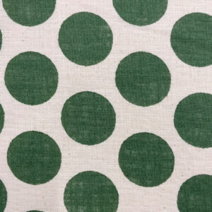 Linen Like Slub – Big Dots – Green