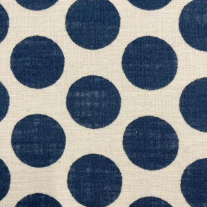 Linen Like Slub – Big Dots – Navy