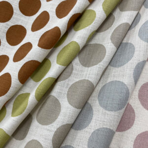 Linen Like Slub – Big Dots – Silver Grey