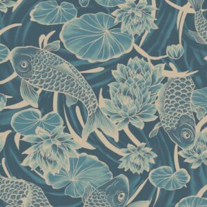 Lotus Gardens – HR3490-11B – Blue