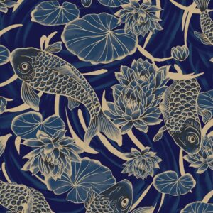 Lotus Gardens – HR3490-11D – Navy