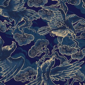 Lotus Gardens – HR3490-12D – Navy