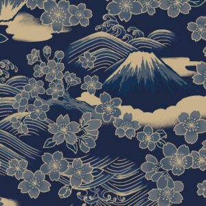 Lotus Gardens – HR3490-13D – Navy